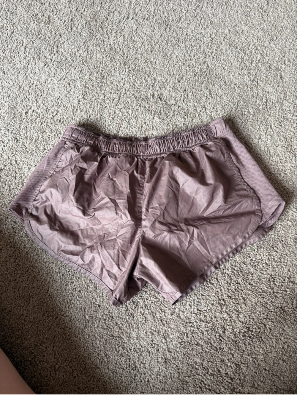 Nike Women's Mauve Athletic Shorts with Elastic Waistband